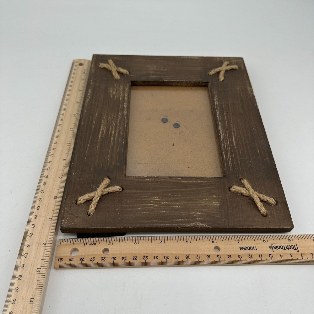 Sheffield Home Rustic 4x6 Wood Photo Frame Rope Tabletop Display Farmhouse - Picture 6 of 6